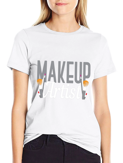 Makeup Artist Graphic Tee - Black Cotton T-Shirt