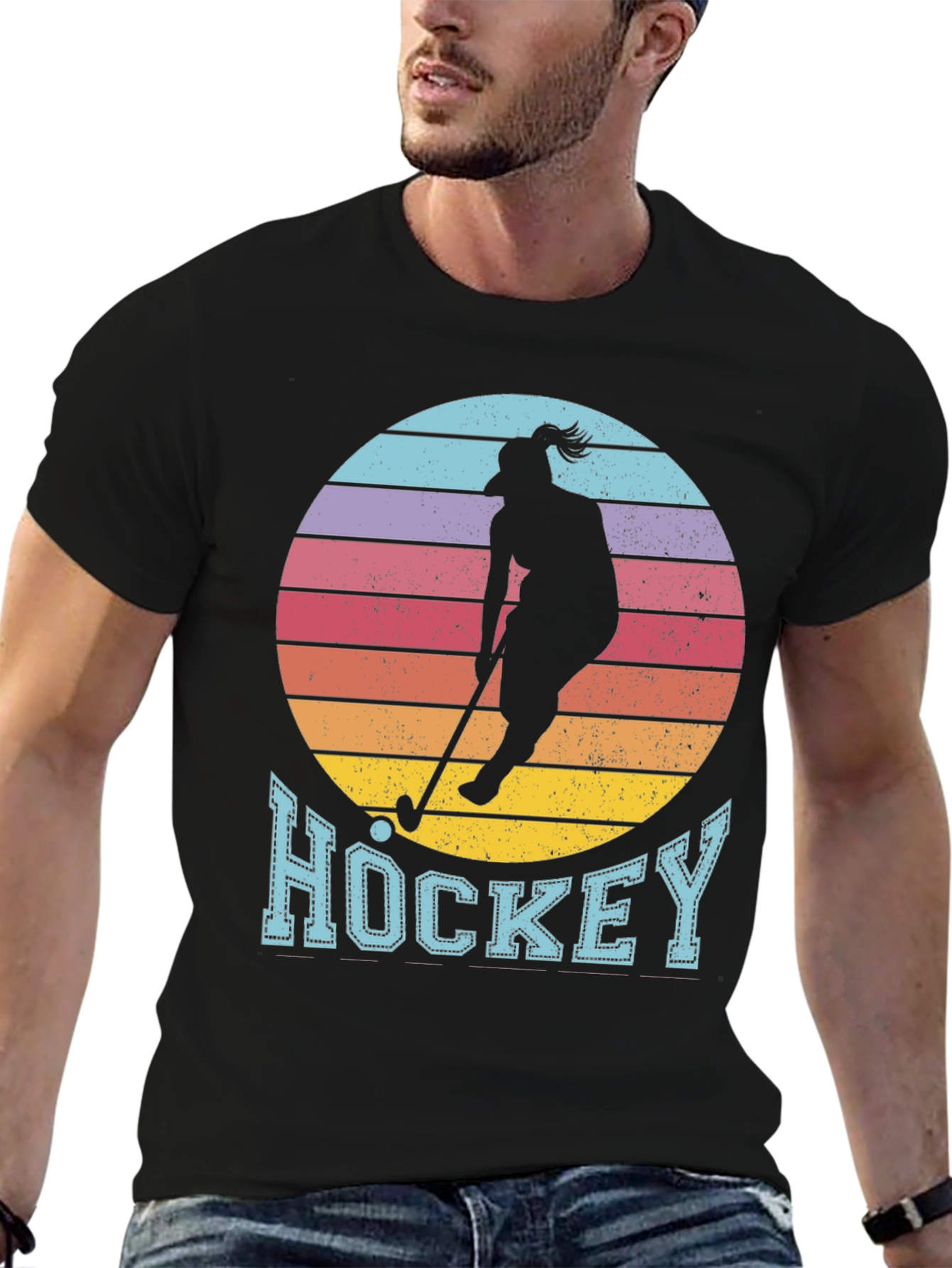 Hockey Sunset Graphic Tee - Unique Sports Shirt