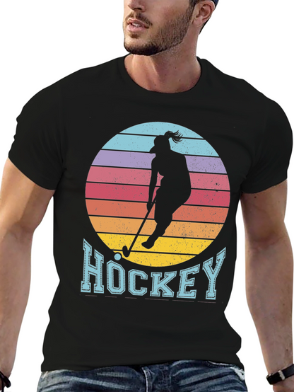 Hockey Sunset Graphic Tee - Unique Sports Shirt