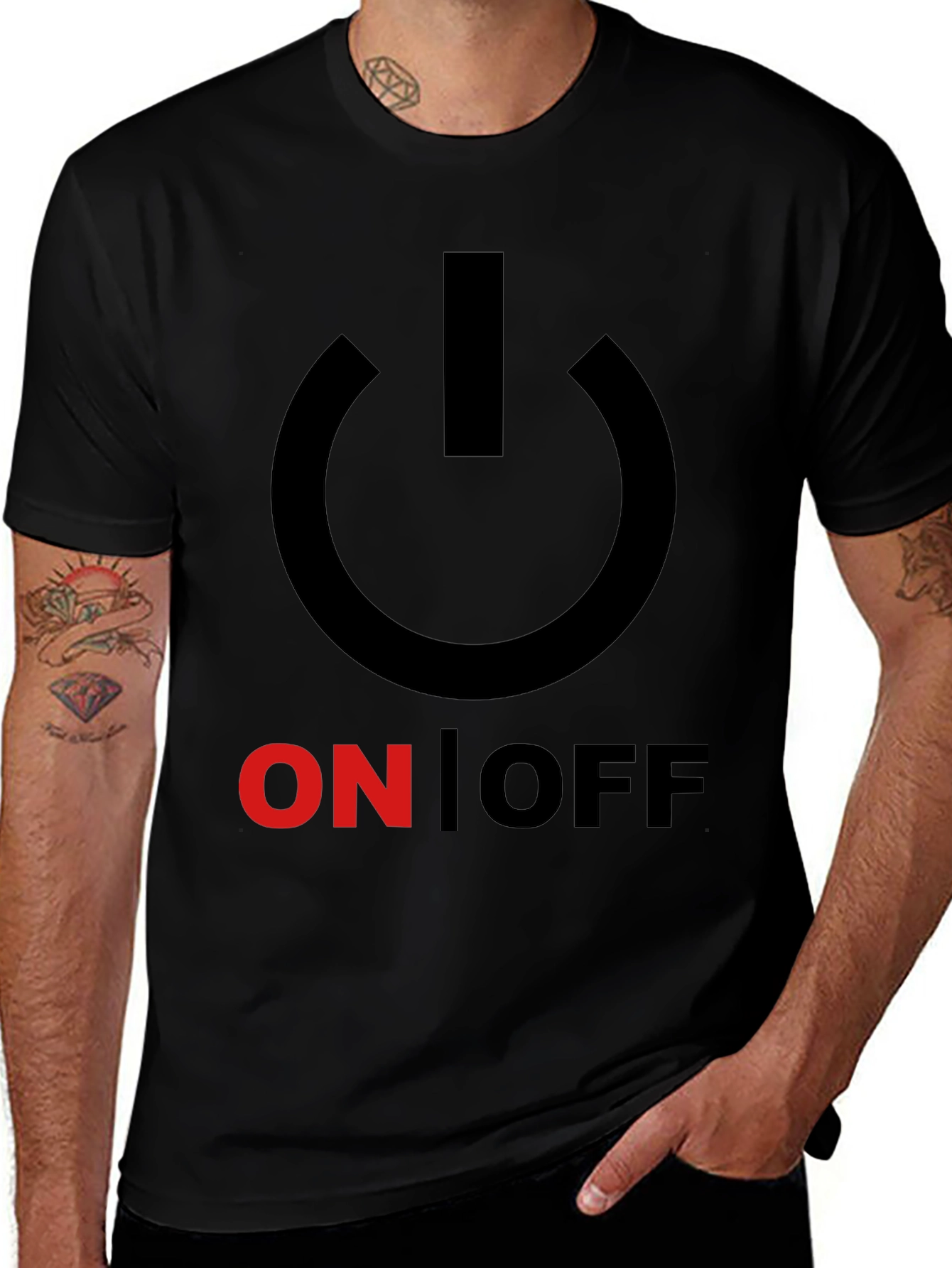 On/Off Graphic Print Crew Neck T-Shirt