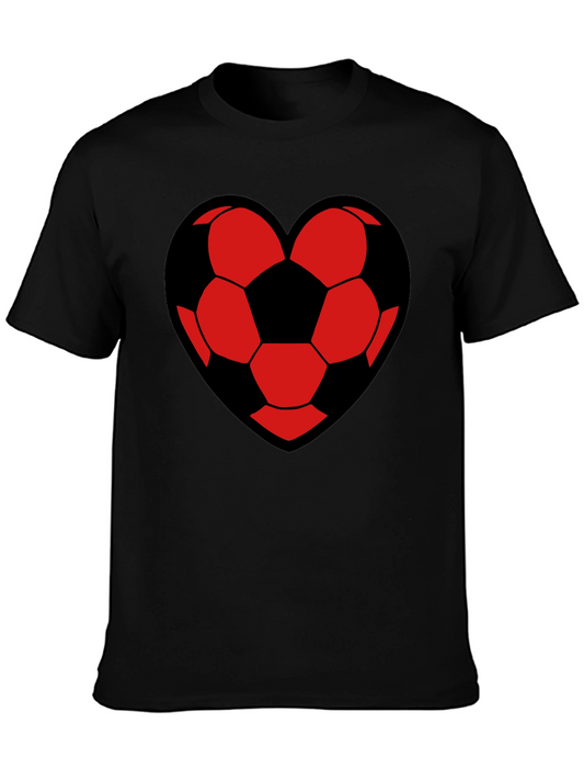 Soccer Heart Graphic Black T-Shirt
