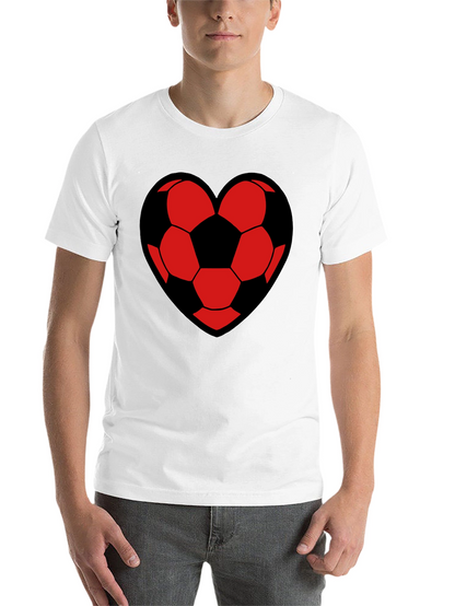 Soccer Heart Graphic Black T-Shirt