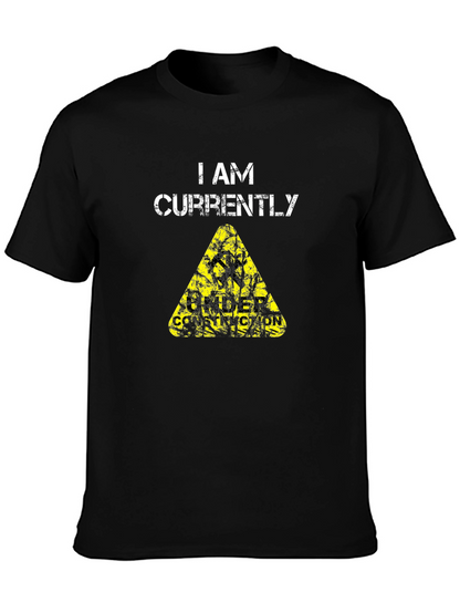 Under Construction Mens T-Shirt - Black Graphic Tee