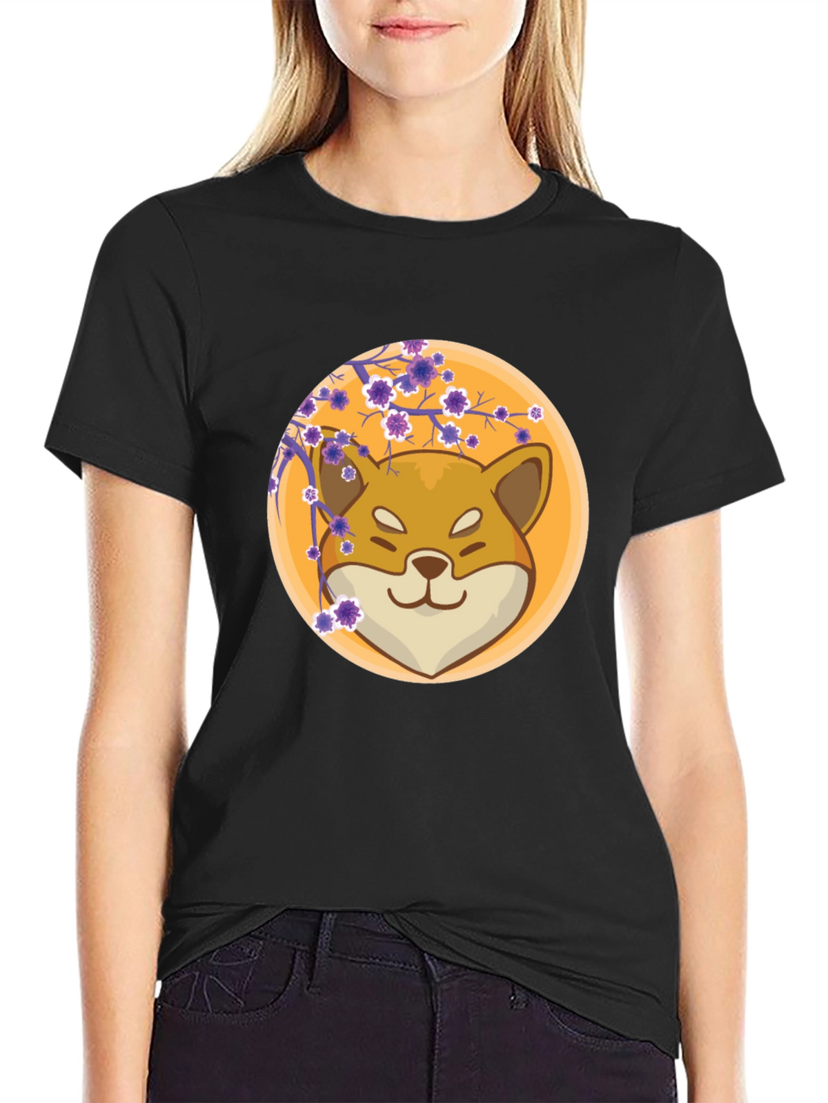 Shiba Inu Blossom Graphic Tee