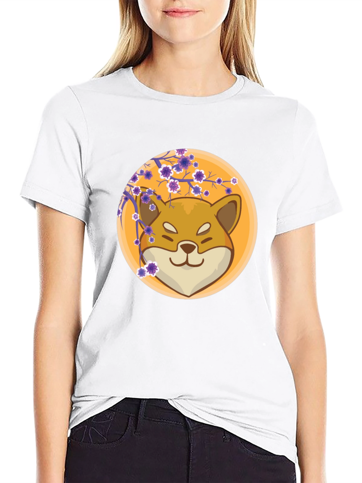Shiba Inu Blossom Graphic Tee