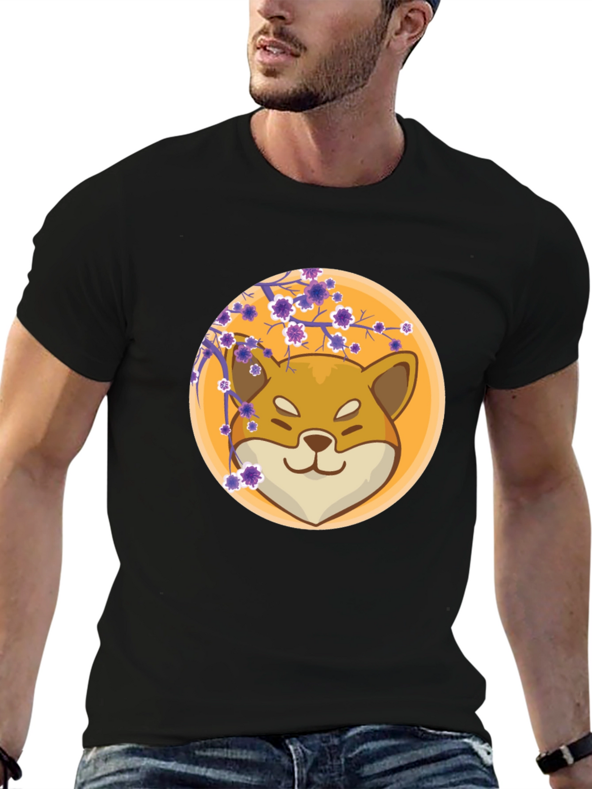 Shiba Inu Blossom Graphic Tee