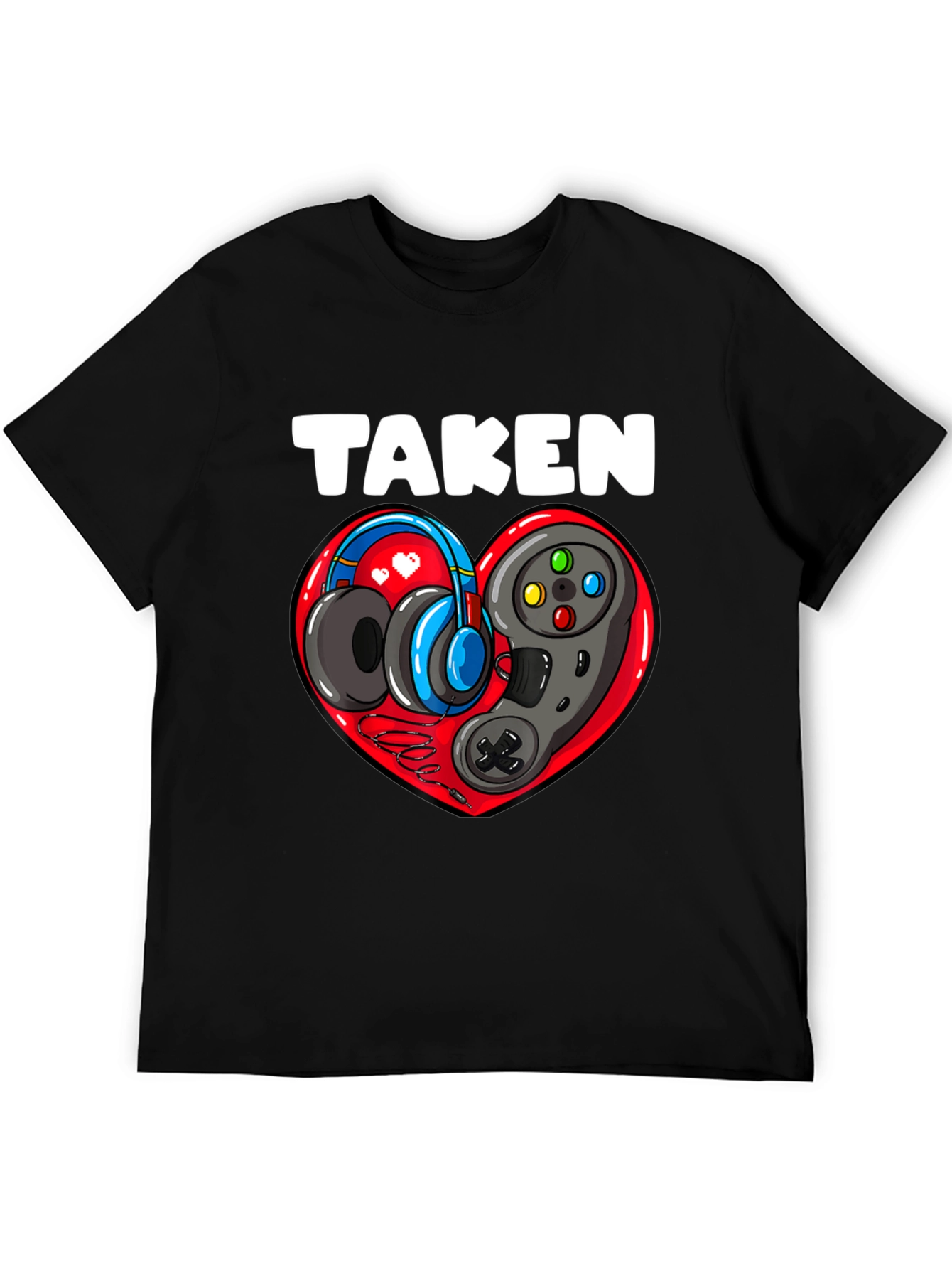 Taken Gamer Heart T-Shirt - Black