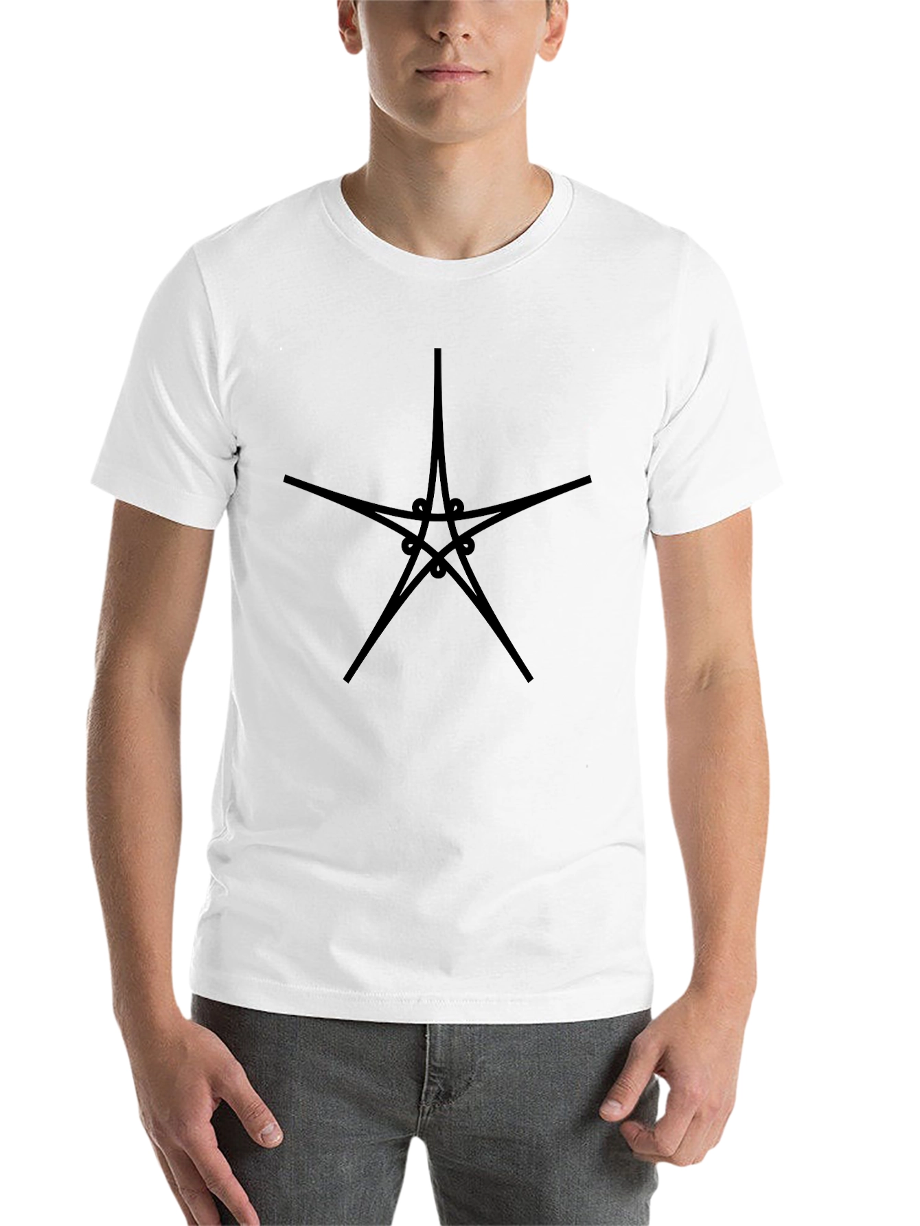 Abstract Star Graphic Black T-Shirt