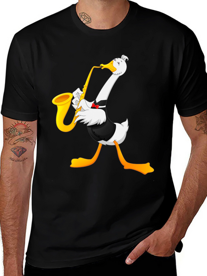Saxophone Goose Graphic T-Shirt