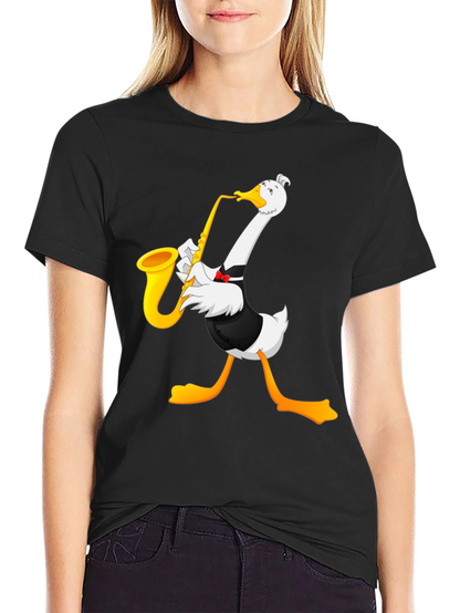 Saxophone Goose Graphic T-Shirt