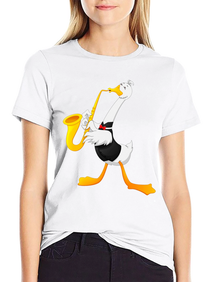 Saxophone Goose Graphic T-Shirt
