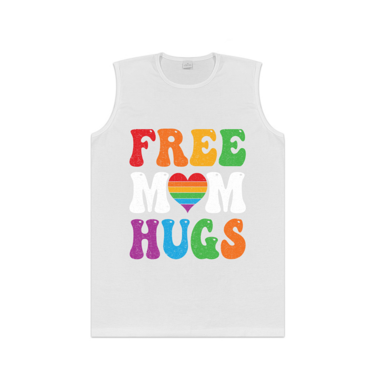 Free Mom Hugs Rainbow Pride Heart LGBTQ Friendly Tank Top