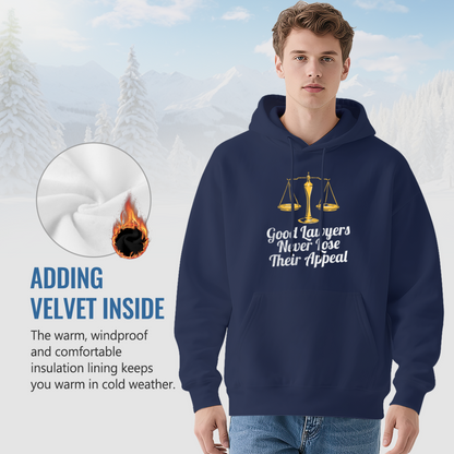 Lawyer Scale Funny Pun Slogan Navy Hoodie, Comfort Professional Casual Pullover