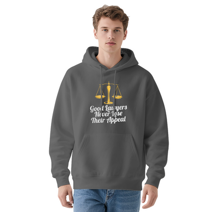 Lawyer Scale Funny Pun Slogan Navy Hoodie, Comfort Professional Casual Pullover