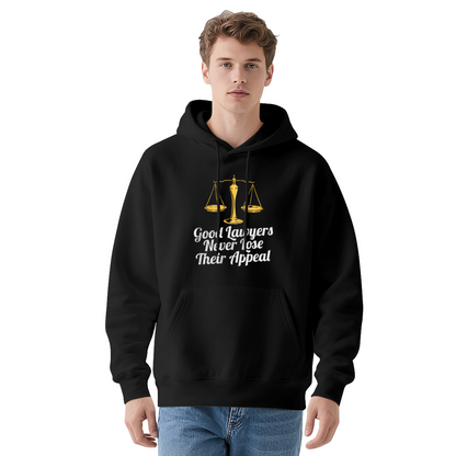 Lawyer Scale Funny Pun Slogan Navy Hoodie, Comfort Professional Casual Pullover