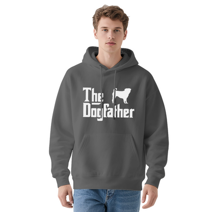 The Dogfather Dog Silhouette Navy Hoodie, Pet Lover Unisex Comfort Sweatshirt