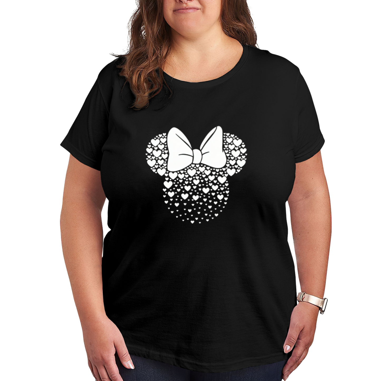 Heart Shape Minnie Mouse Bow Cute Plus Size Women¡¯s Printed T-Shirt