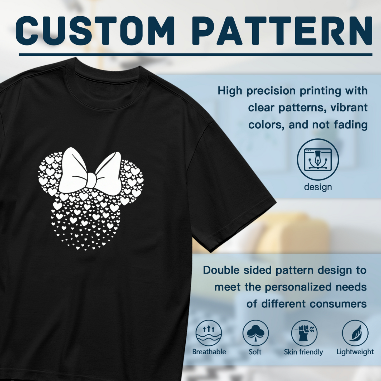 Heart Shape Minnie Mouse Bow Cute Plus Size Women¡¯s Printed T-Shirt