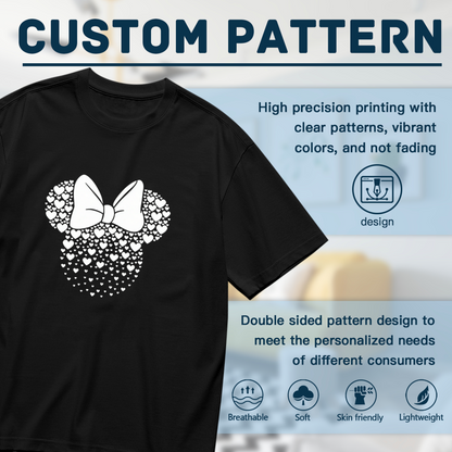 Heart Shape Minnie Mouse Bow Cute Plus Size Women¡¯s Printed T-Shirt