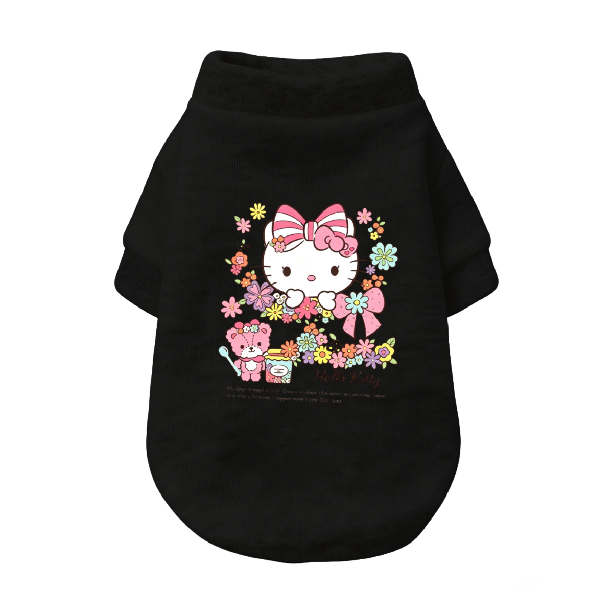 Blooming Floral Hello Kitty Pet Sweater, Kawaii Girly Puppy Cardigan