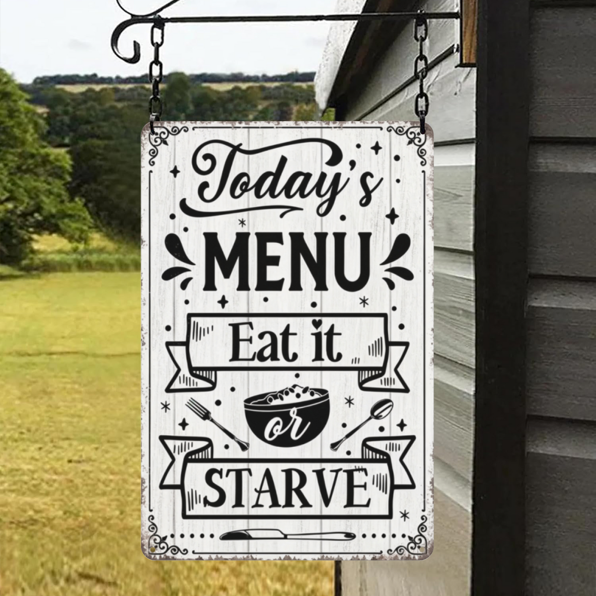 Today¡¯s Menu Eat Or Starve Vintage Kitchen Tin Sign