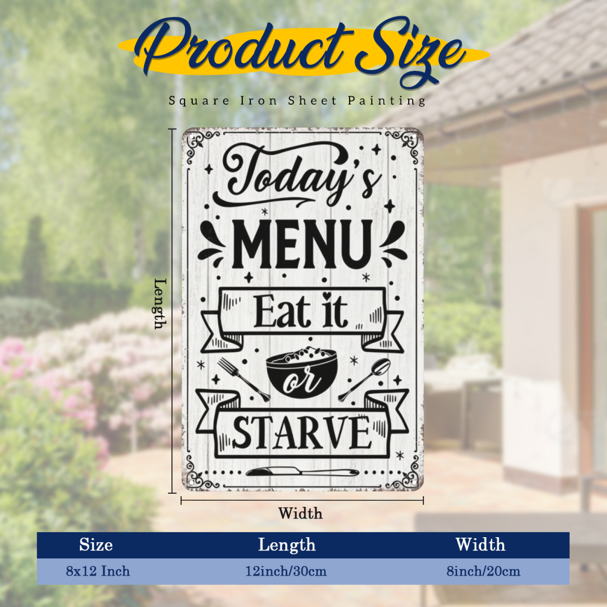 Today¡¯s Menu Eat Or Starve Vintage Kitchen Tin Sign