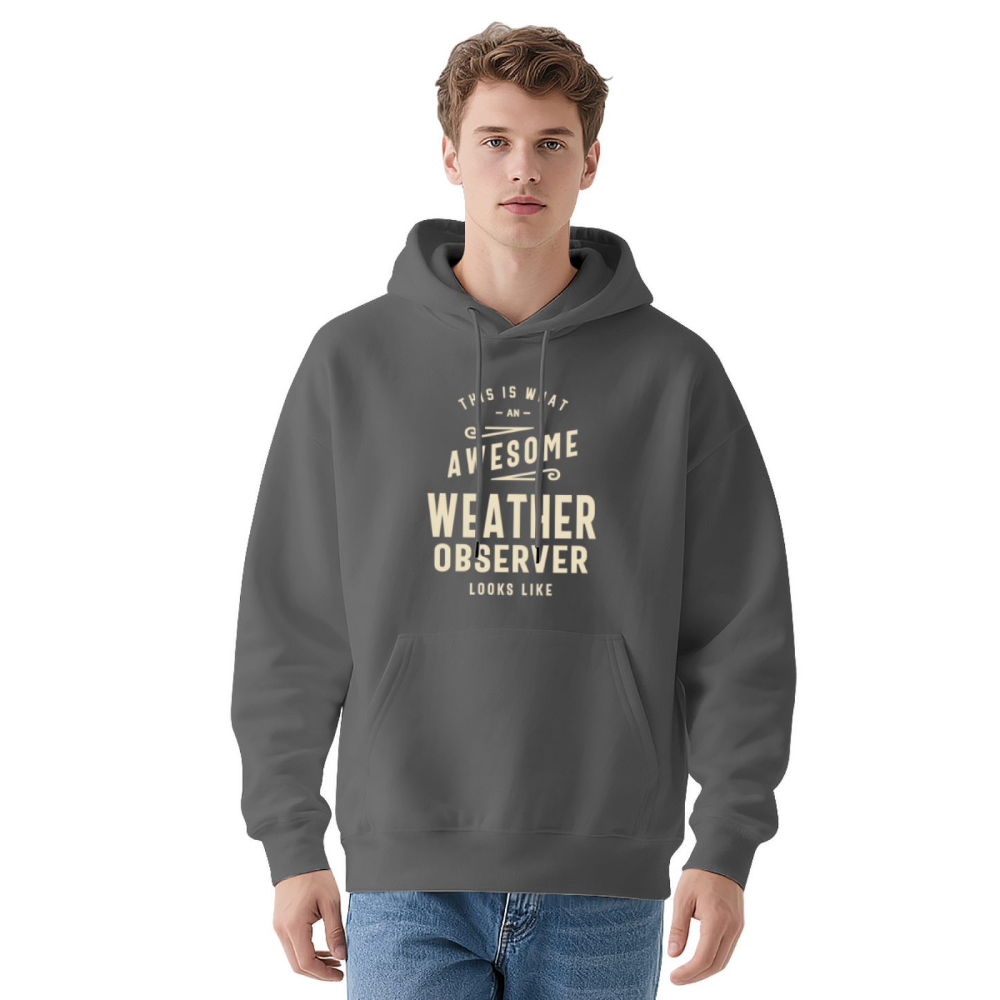 Graphic Pullover Hoodie: Awesome Weather Observer Design, Casual Comfort
