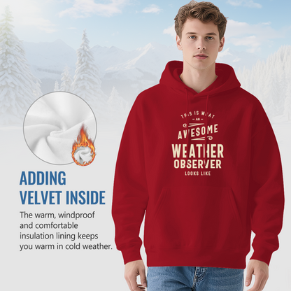 Graphic Pullover Hoodie: Awesome Weather Observer Design, Casual Comfort