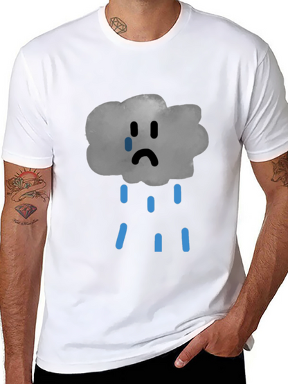 Sad Cloud Graphic Tee - Unisex Black T-Shirt