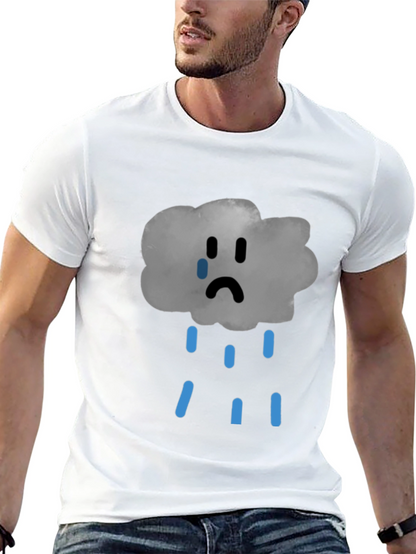 Sad Cloud Graphic Tee - Unisex Black T-Shirt