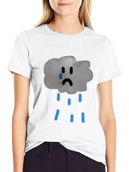 Sad Cloud Graphic Tee - Unisex Black T-Shirt
