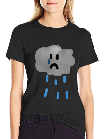 Sad Cloud Graphic Tee - Unisex Black T-Shirt
