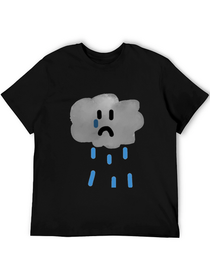Sad Cloud Graphic Tee - Unisex Black T-Shirt