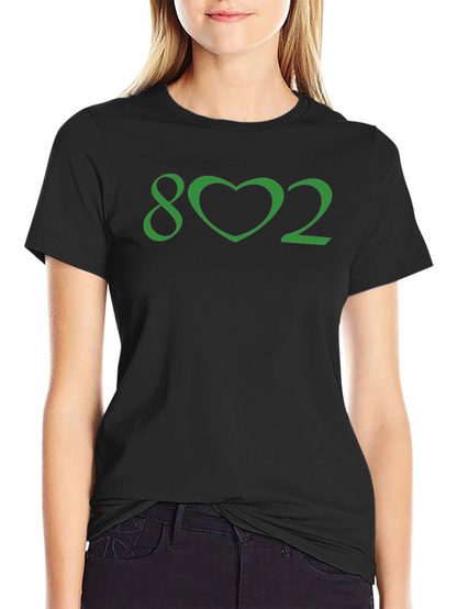 Vermont Pride Tee - 802 Heart Graphic Black T-Shirt