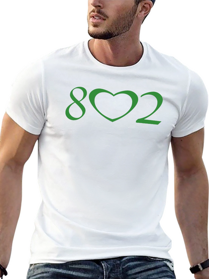 Vermont Pride Tee - 802 Heart Graphic Black T-Shirt