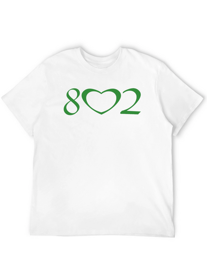 Vermont Pride Tee - 802 Heart Graphic Black T-Shirt
