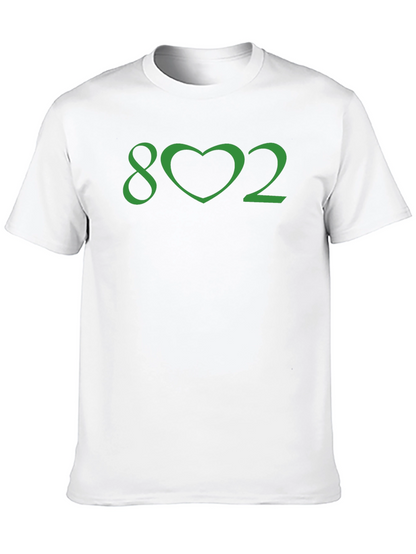 Vermont Pride Tee - 802 Heart Graphic Black T-Shirt