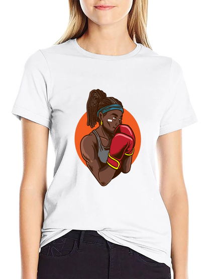 Black T-shirt With Boxer Graphic