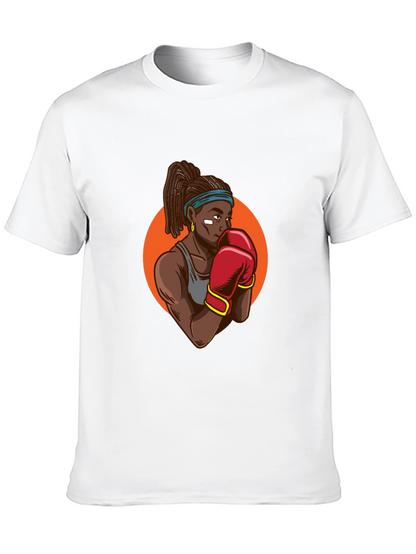 Black T-shirt With Boxer Graphic