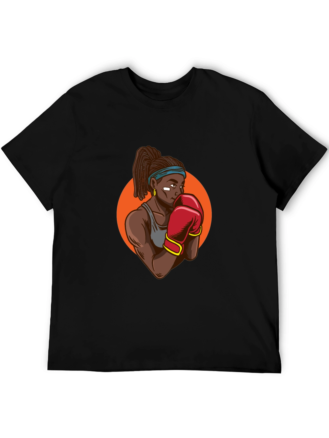 Black T-shirt With Boxer Graphic
