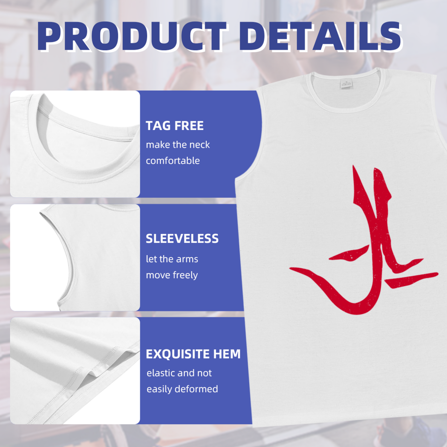 Minimal Red Chinese Calligraphy Streetwear Sleeveless Tee