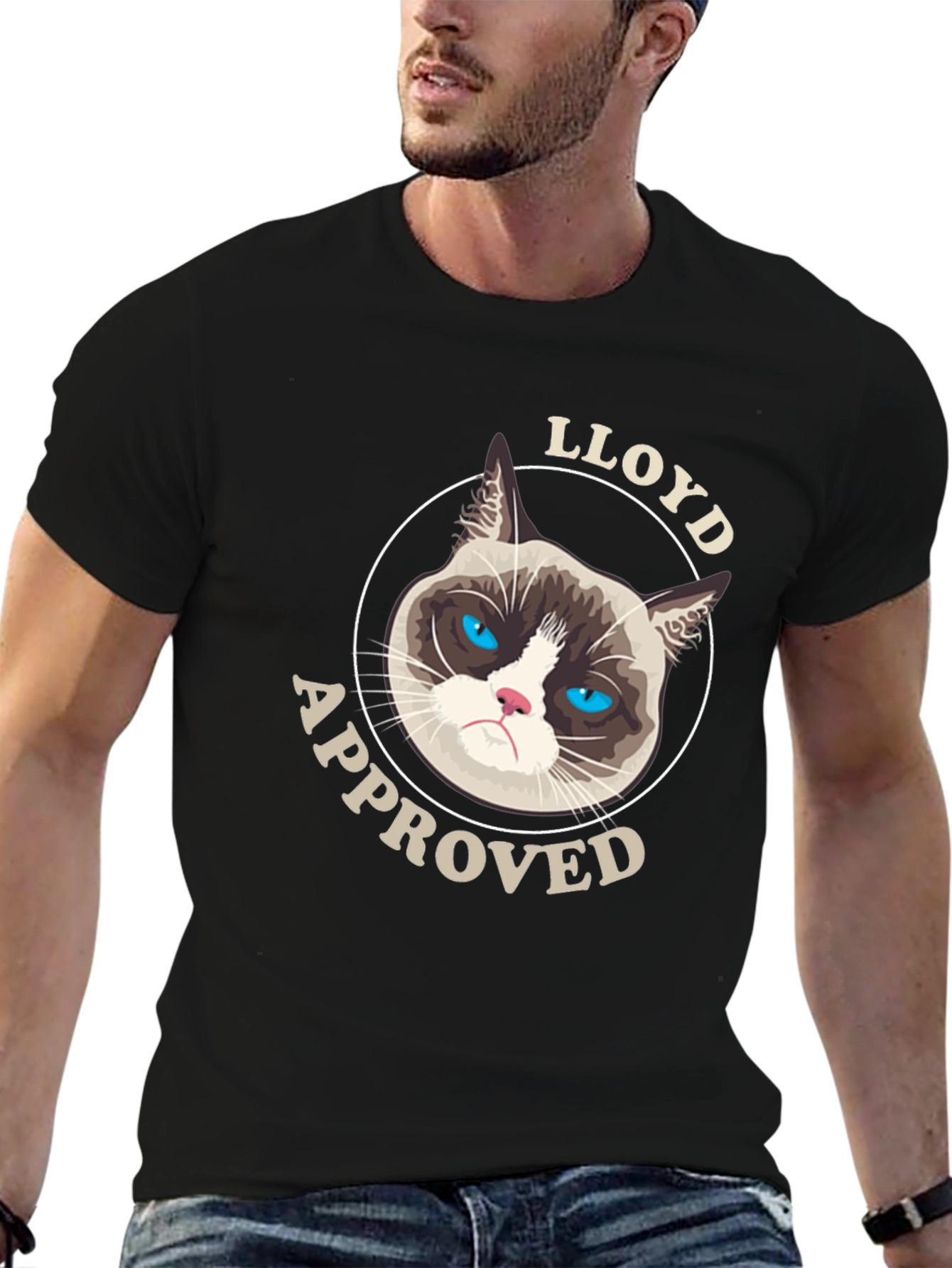 Grumpy Cat Lloyd Approved Black T-Shirt