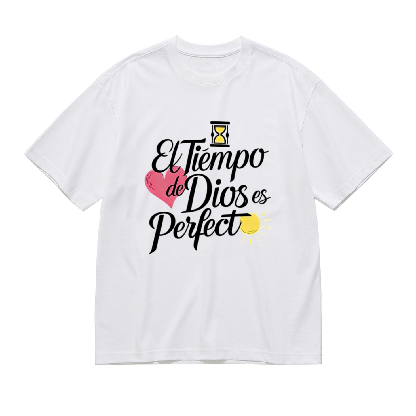 God¡¯s Timing Is Perfect Spanish Christian Quote Plus Size White T-Shirt
