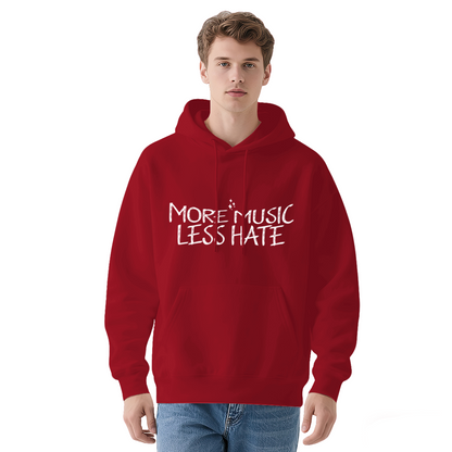 More Music Less Hate Simple Text Unisex Hoodie, Ultra Soft Comfort Street Wear