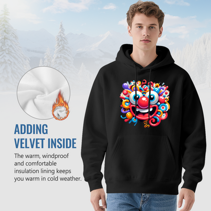 Colorful Abstract Clown Cartoon Print Hoodie, Comfort Trendy Street Top