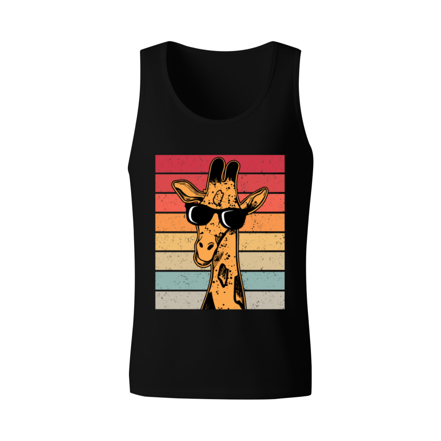 Retro Stripes Cool Sunglasses Giraffe Vintage Men Tank Top