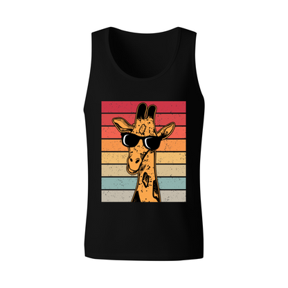 Retro Stripes Cool Sunglasses Giraffe Vintage Men Tank Top