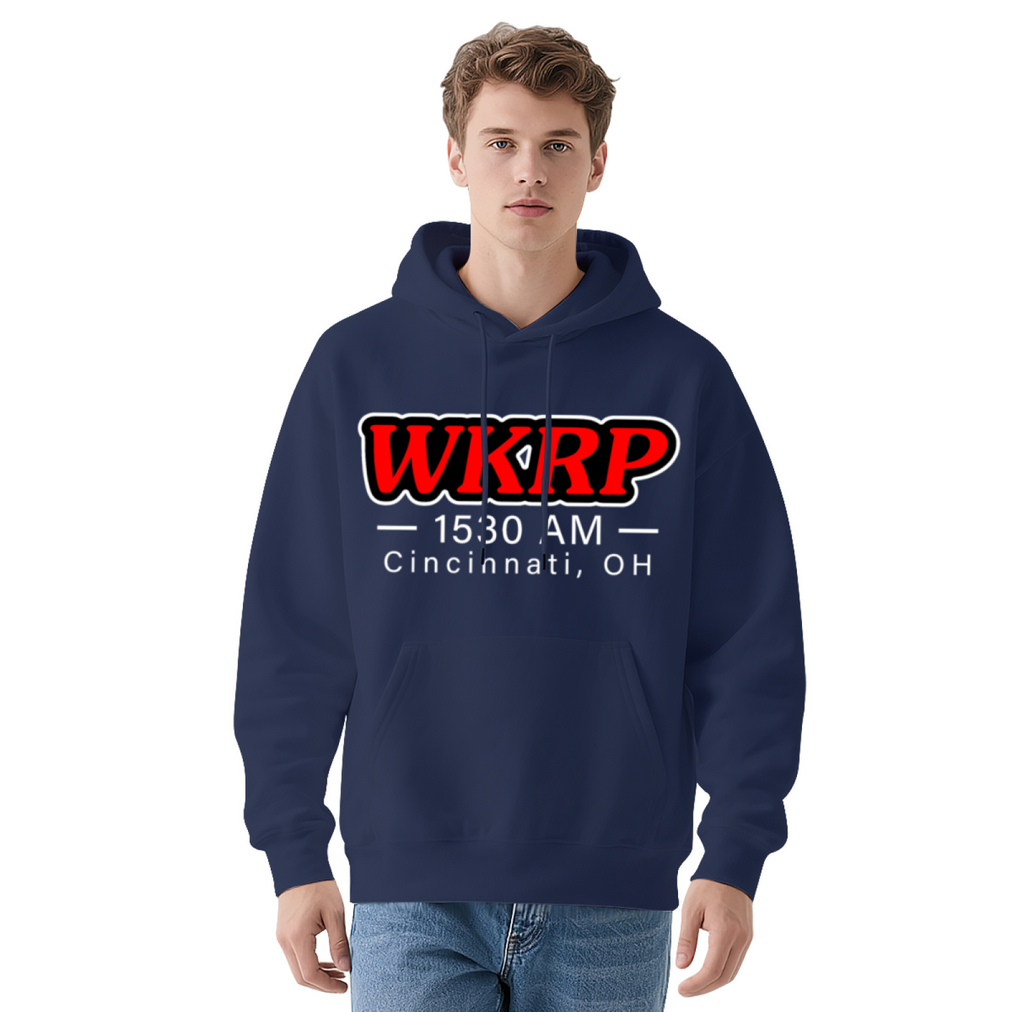 Retro WKRP Cincinnati Radio Navy Hoodie