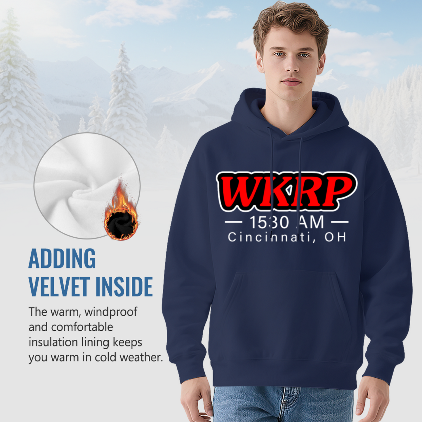 Retro WKRP Cincinnati Radio Navy Hoodie