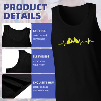 Boxing Match Heartbeat Line Sport Lover Retro Men¡¯s Tank Top